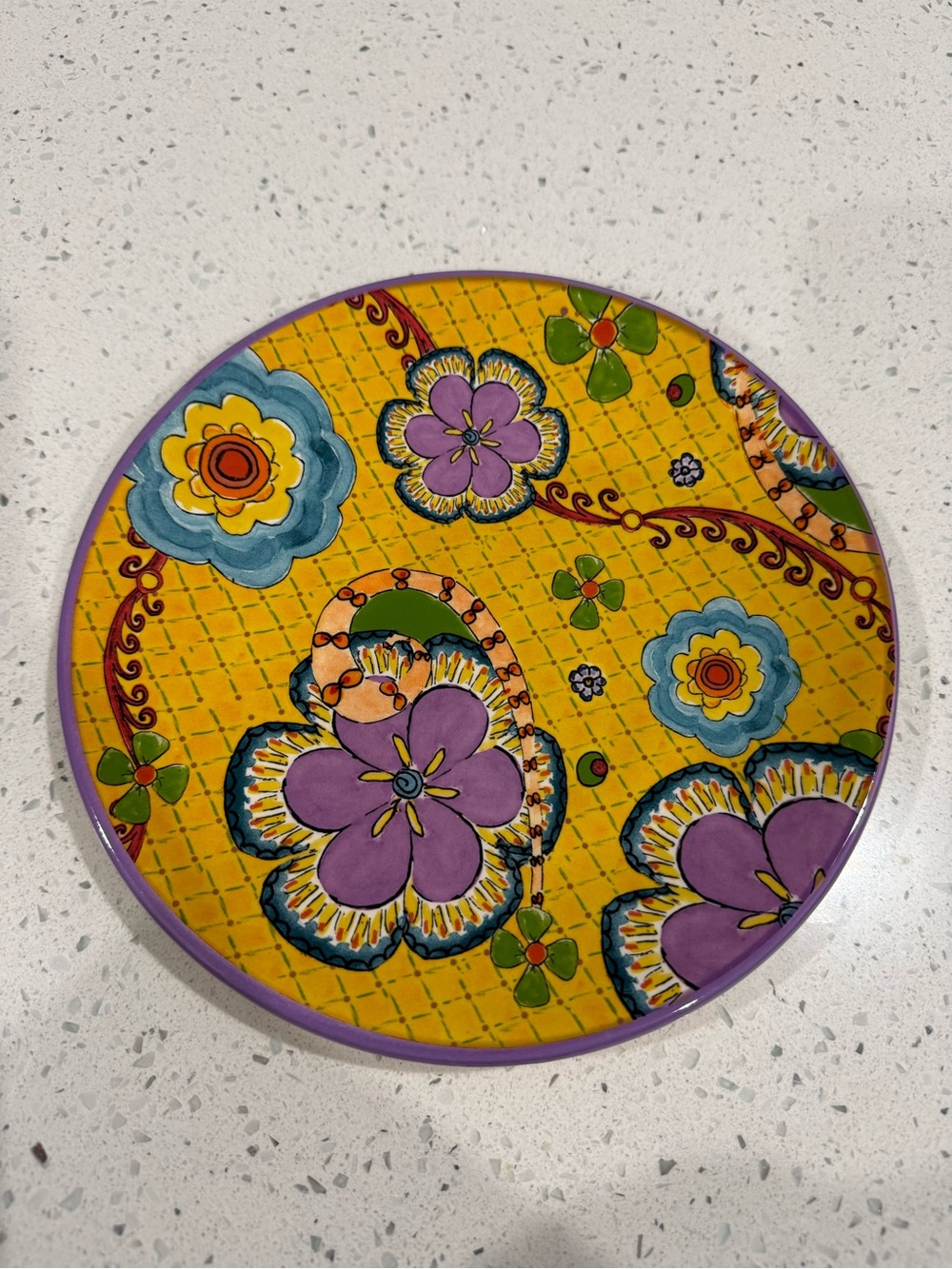 2015 Pfaltzgraff MERISELLA Jana Kolpen & Mary Tiegreen 8-3/8 Plate FLORAL PURPLE